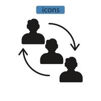 iconos de colaboración símbolo elementos vectoriales para web infográfico vector