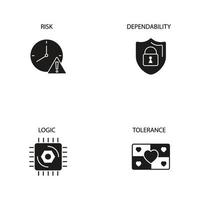 conjunto de iconos de valores fundamentales. valores centrales paquete de elementos de vector de símbolo para web de infografía