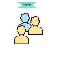 iconos de la comunidad simbolizan elementos vectoriales para la web infográfica vector