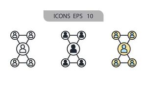 connection icons symbol vector elements for infographic web