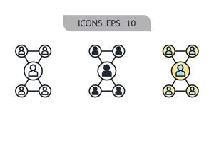 connection icons symbol vector elements for infographic web