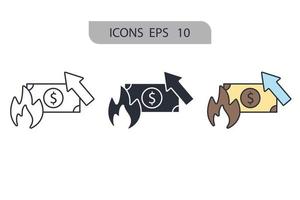 inflation icons symbol vector elements for infographic web