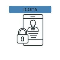 privacy icons symbol vector elements for infographic web