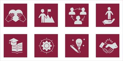 company values icons set . company values pack symbol vector elements for infographic web