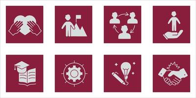 company values icons set . company values pack symbol vector elements for infographic web