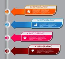 colorida infografía de 4 pasos vector