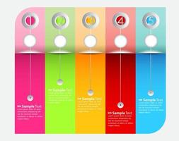 colorida infografía de 5 pasos vector