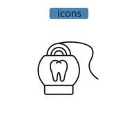 iconos de hilo dental símbolo elementos vectoriales para web infográfico vector