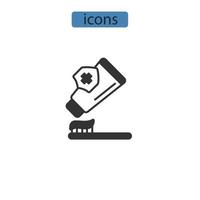 toothpaste icons  symbol vector elements for infographic web