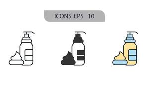 iconos de crema de afeitar símbolo elementos vectoriales para web infográfico vector