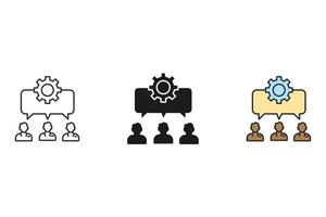 Teamwork icons symbol vector elements for infographic web