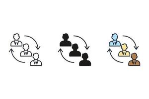 iconos de colaboración símbolo elementos vectoriales para web infográfico vector