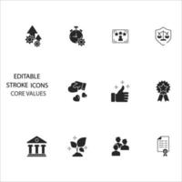 core values icons set . core values pack symbol vector elements for infographic web