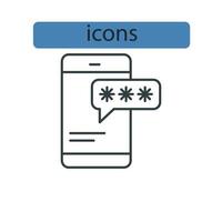 password icons symbol vector elements for infographic web