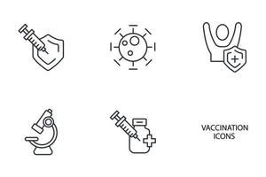 vaccination icons set . vaccination pack symbol vector elements for infographic web