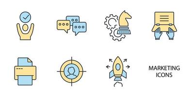 marketing icons set . marketing pack symbol vector elements for infographic web