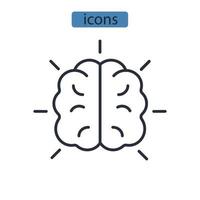 iconos de mente abierta simbolizan elementos vectoriales para la web infográfica vector