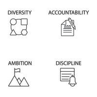 core values icons set . core values pack symbol vector elements for infographic web