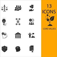 core values icons set . core values pack symbol vector elements for infographic web