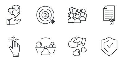 core values icons set . core values pack symbol vector elements for infographic web