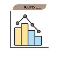 iconos del mercado de valores simbolizan elementos vectoriales para la web infográfica vector