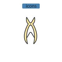 iconos de cortauñas símbolo elementos vectoriales para web infográfico vector