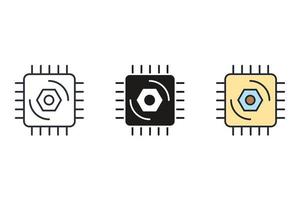 iconos lógicos simbolizan elementos vectoriales para la web infográfica vector