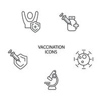 vaccination icons set . vaccination pack symbol vector elements for infographic web