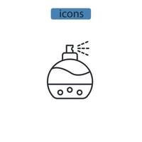 iconos de colonia y perfume simbolizan elementos vectoriales para web infográfico vector