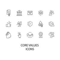 core values icons set . core values pack symbol vector elements for infographic web