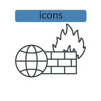 Firewall icons symbol vector elements for infographic web