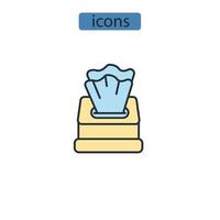 Tissue box paper icons  symbol vector elements for infographic web