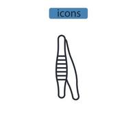 Tweezers icons  symbol vector elements for infographic web