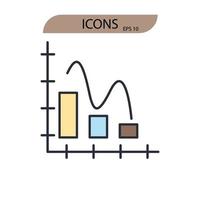 iconos de recesión símbolo elementos vectoriales para web infográfico vector