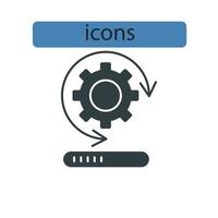 iconos de actualización de software simbolizan elementos vectoriales para web infográfico vector