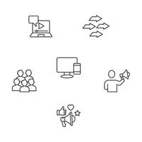 social media marketing technology icons set . social media marketing technology pack symbol vector elements for infographic web