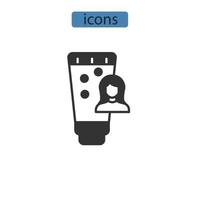 iconos de cabello acondicionador símbolo elementos vectoriales para web infográfico vector