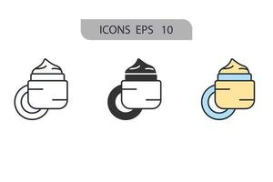 iconos de mousturizer facial símbolo elementos vectoriales para web infográfico vector