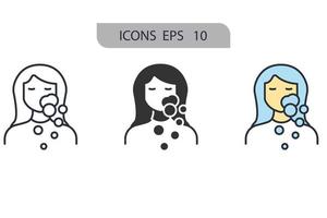 iconos de limpiador facial símbolo elementos vectoriales para web infográfico vector