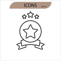 iconos de recompensa símbolo elementos vectoriales para web infográfico vector