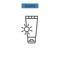 sunscreen icons  symbol vector elements for infographic web