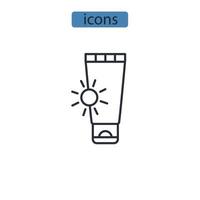 sunscreen icons  symbol vector elements for infographic web