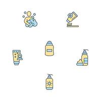 travel toiletries icons set . travel toiletries pack symbol vector elements for infographic web