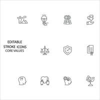 core values icons set . core values pack symbol vector elements for infographic web