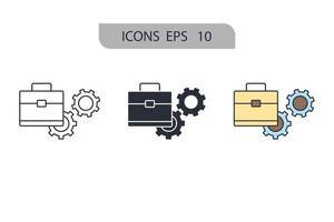 iconos de desempleo símbolo elementos vectoriales para web infográfico vector