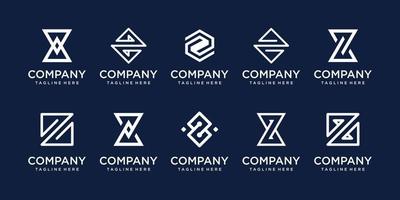 Set of collection initial letter Z logo design template. icons for business of fashion, sport, technology. vector