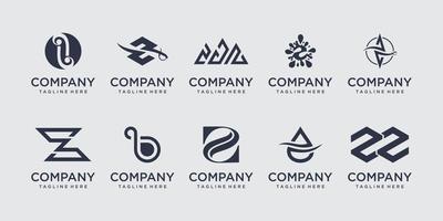 Set of collection initial letter Z logo design template. icons for business of fashion, sport, food and drink. vector