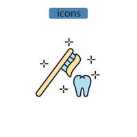 iconos de cepillo de dientes símbolo elementos vectoriales para web infográfico vector