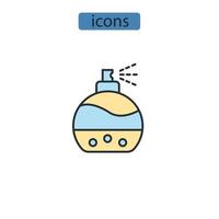 iconos de colonia y perfume simbolizan elementos vectoriales para web infográfico vector