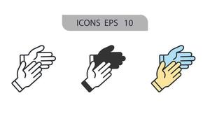 Glove icons  symbol vector elements for infographic web